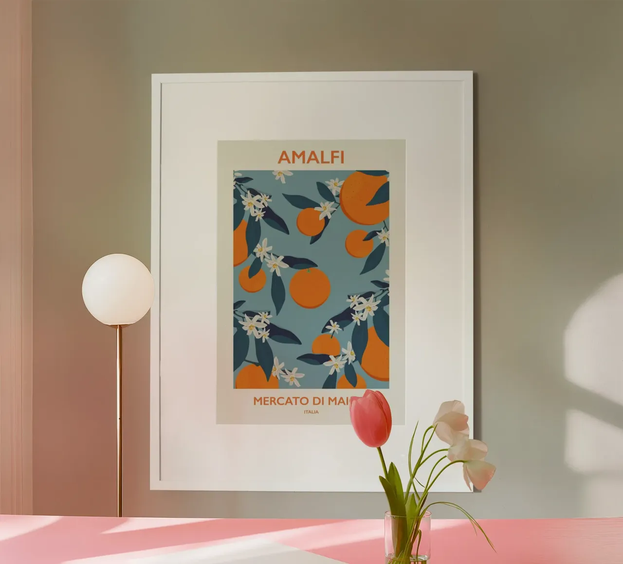 Mercato di Maiori poster met aluminium frame van Pure