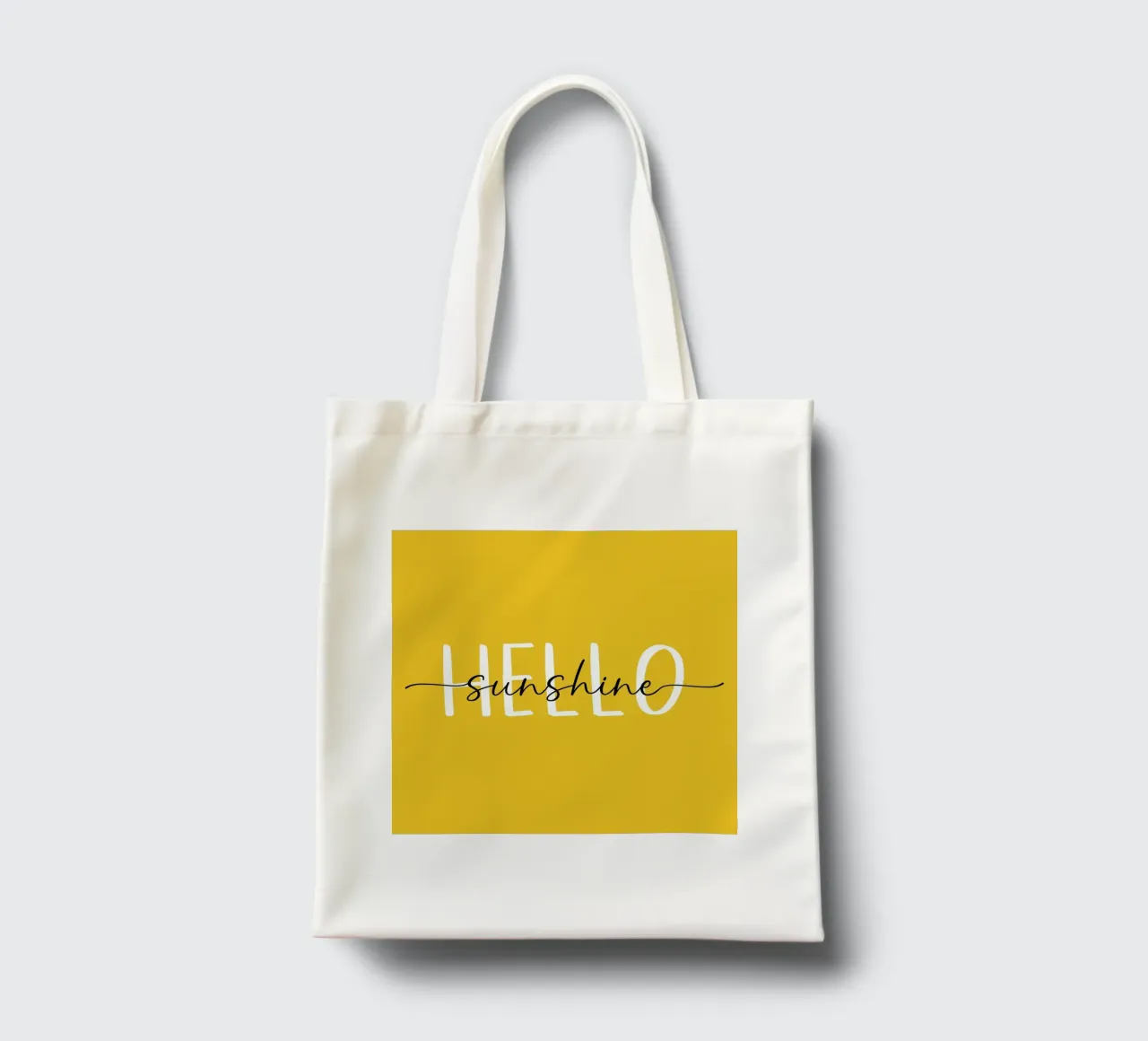 Hello Sunshine - Lettere in grassetto disegnate a mano in bianco e nero borsa in juta da Stilrausch