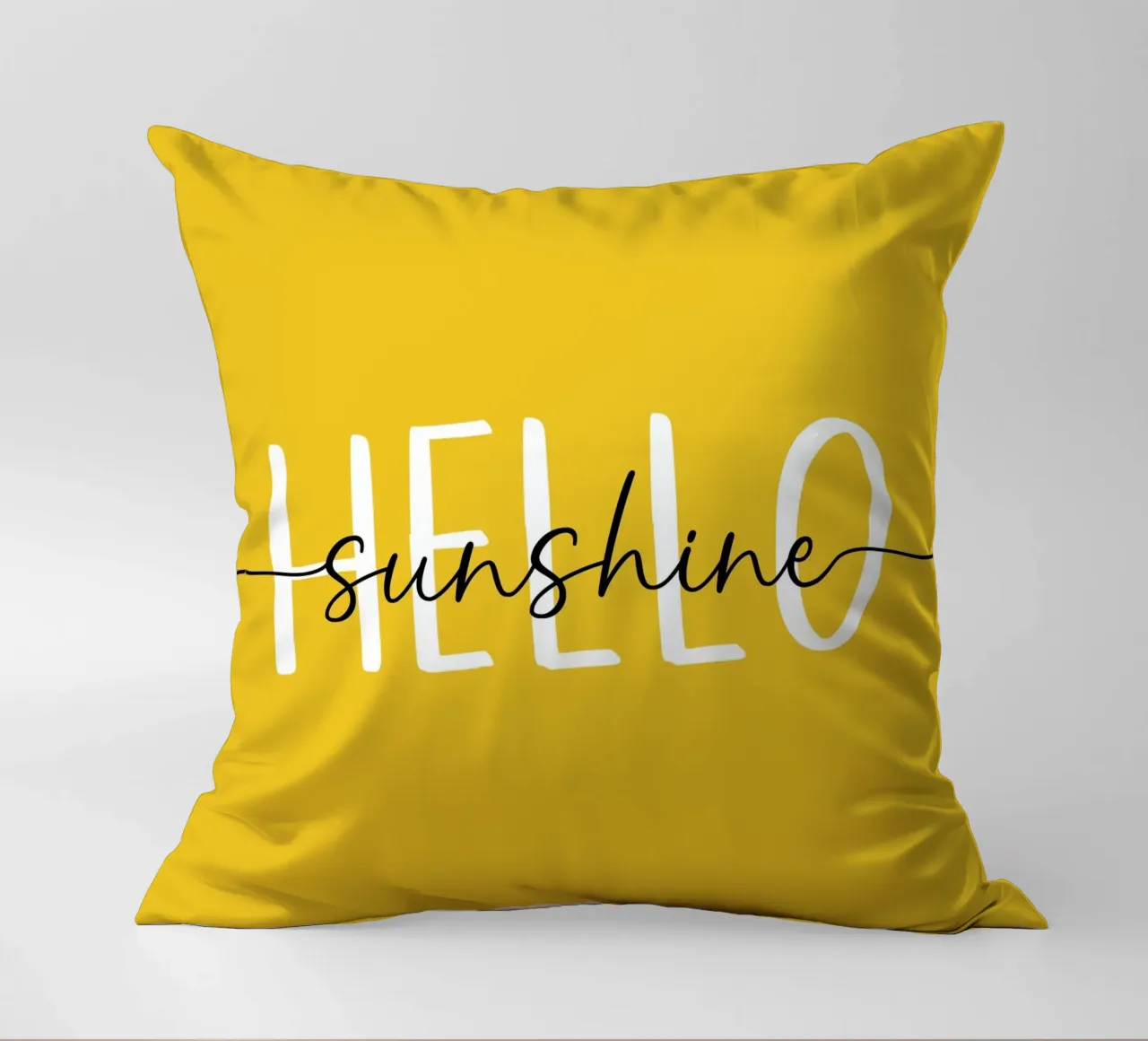 Hello Sunshine - Lettere in grassetto disegnate a mano in bianco e nero cuscino da Stilrausch