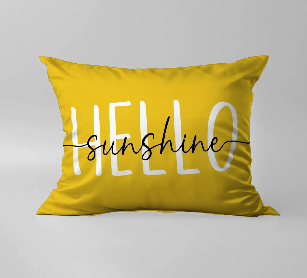 Hello Sunshine - Lettere in grassetto disegnate a mano in bianco e nero cuscino da Stilrausch