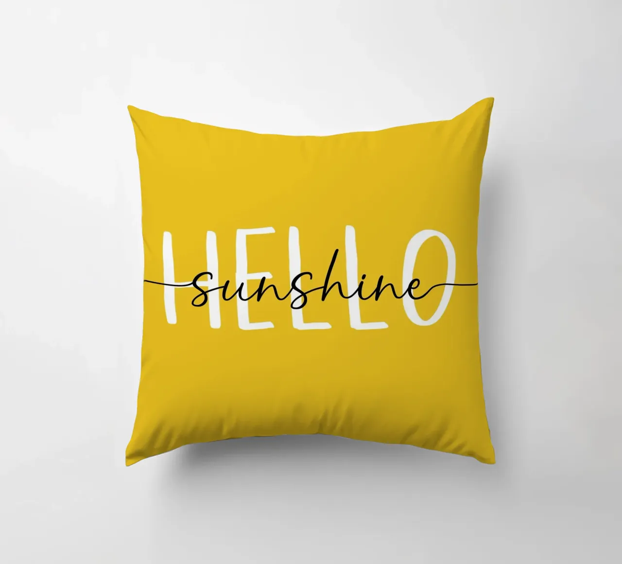 Hello Sunshine - Lettere in grassetto disegnate a mano in bianco e nero cuscino da Stilrausch