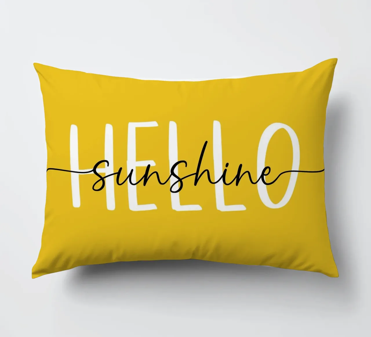 Hello Sunshine - Lettere in grassetto disegnate a mano in bianco e nero cuscino da Stilrausch