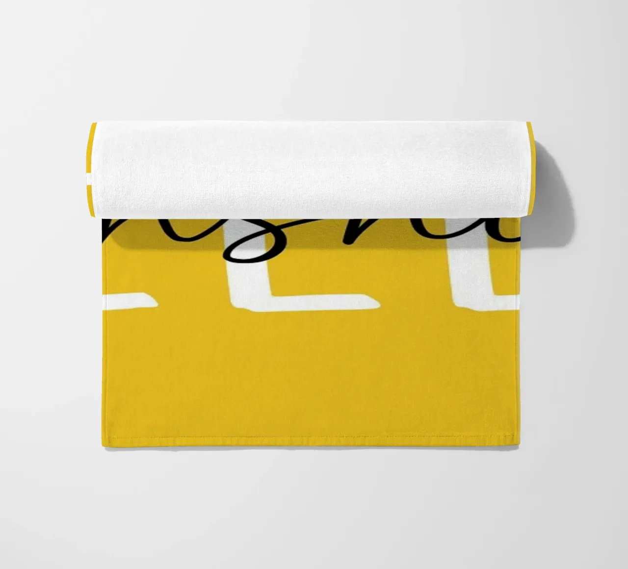 Hello Sunshine - Lettere in grassetto disegnate a mano in bianco e nero telo mare da Stilrausch