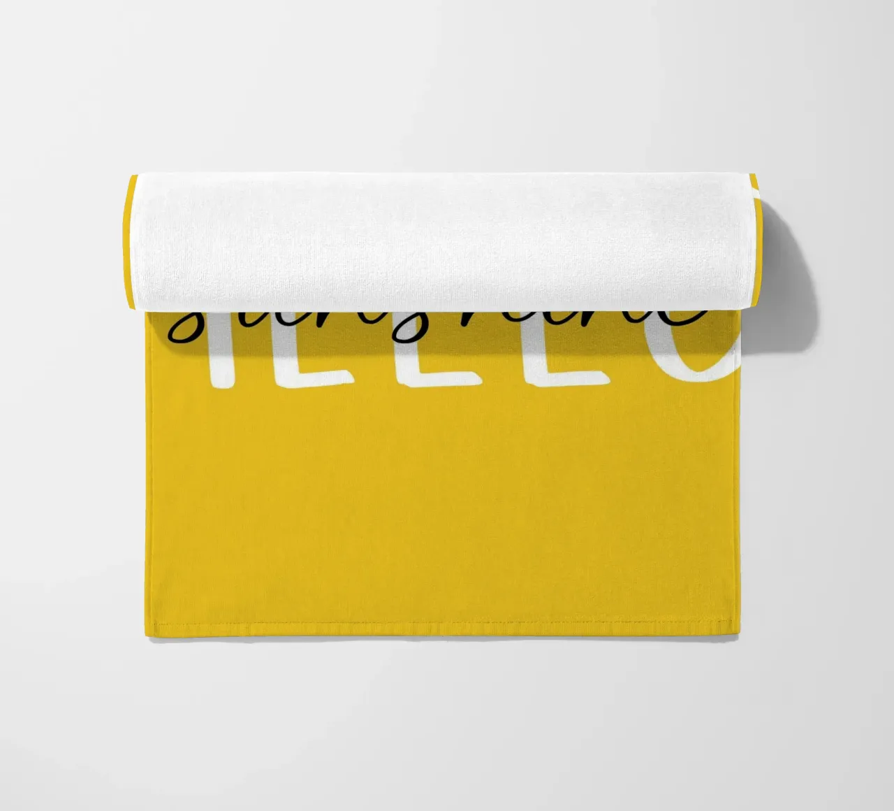 Hello Sunshine - Lettere in grassetto disegnate a mano in bianco e nero telo mare da Stilrausch
