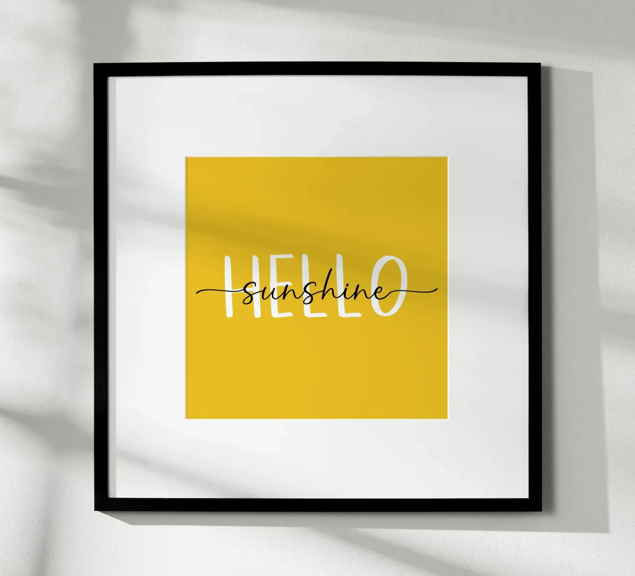 Hello Sunshine - Lettere in grassetto disegnate a mano in bianco e nero poster da Stilrausch