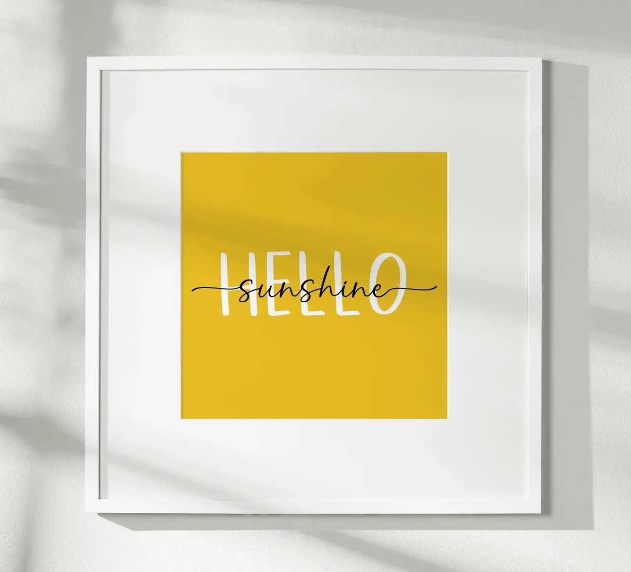 Hello Sunshine - Lettere in grassetto disegnate a mano in bianco e nero poster da Stilrausch