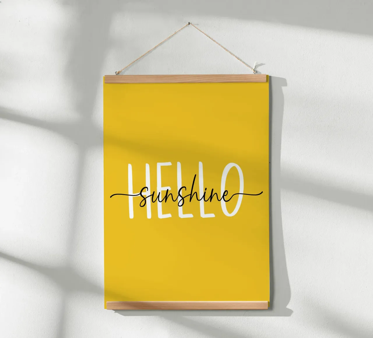 Hello Sunshine - Lettere in grassetto disegnate a mano in bianco e nero poster da Stilrausch
