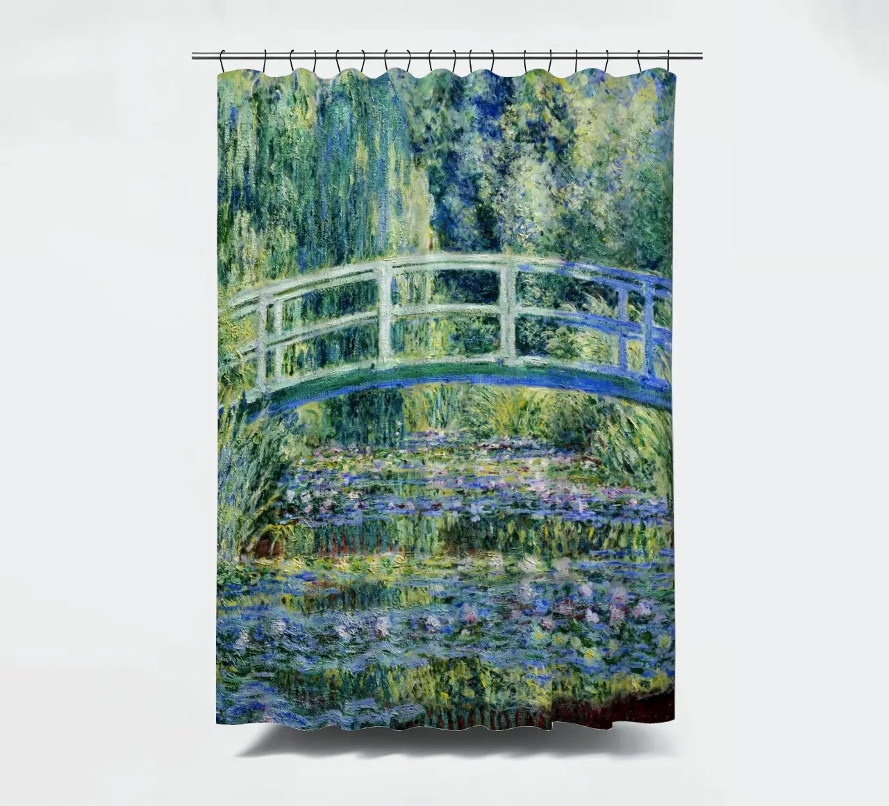 Ninfee e ponte giapponese di Claude Monet (1899) tenda da doccia da Venus Art