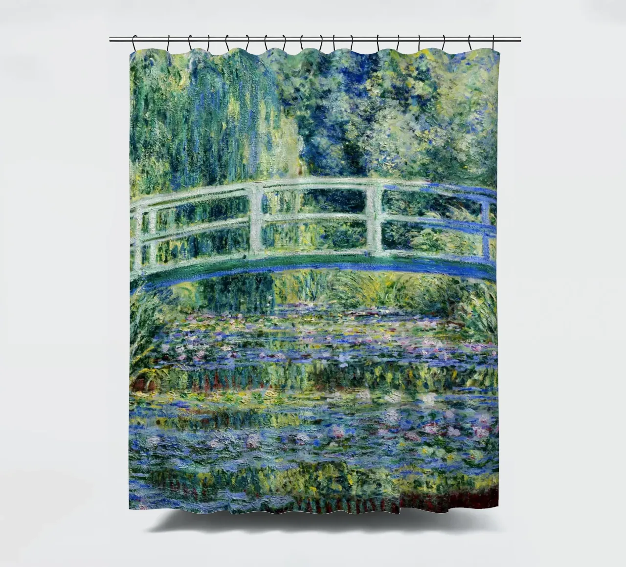 Ninfee e ponte giapponese di Claude Monet (1899) tenda da doccia da Venus Art