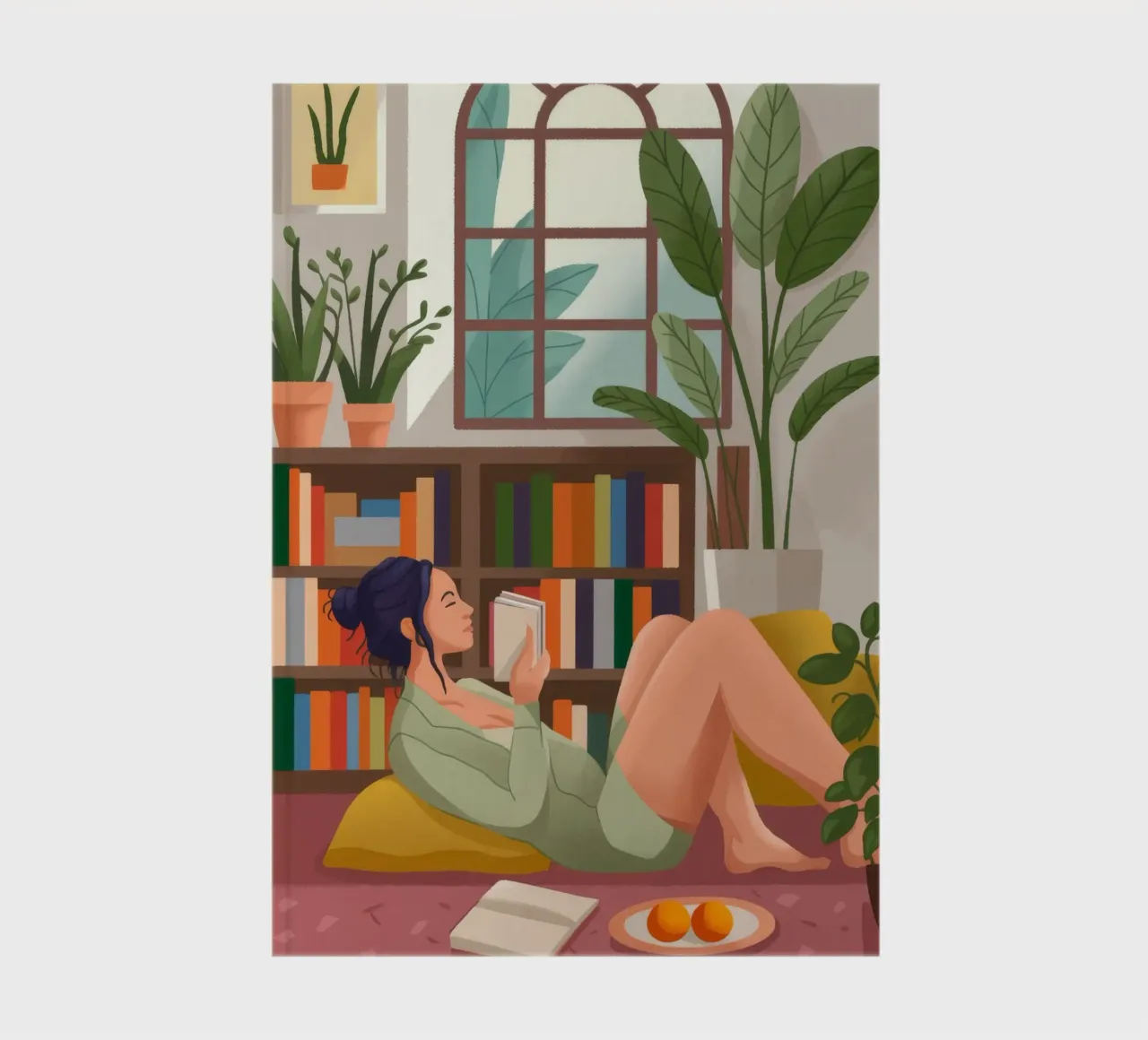 Tranquil Library Retreat notebook by Fine Sanctuary