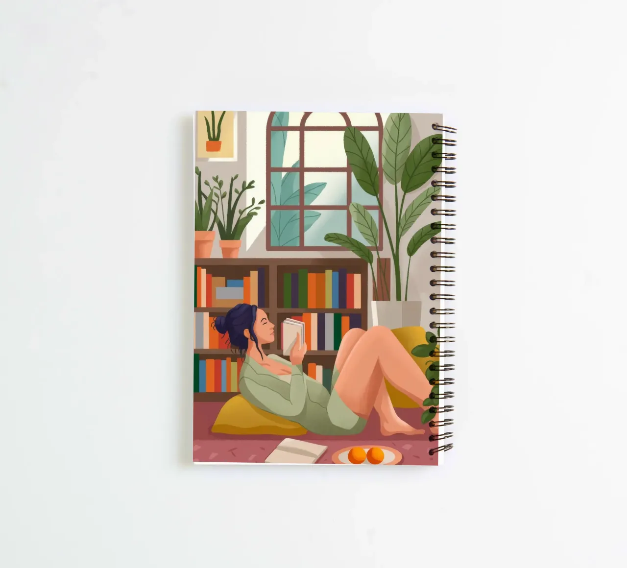 Rustig bibliotheekverblijf notitieboek met spiraal van Fine Sanctuary