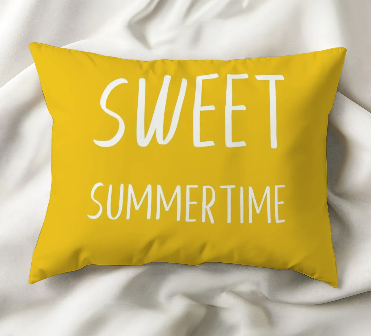 Sweet Summertime - Fetter weißer Blockschriftzug Kissen von Stilrausch