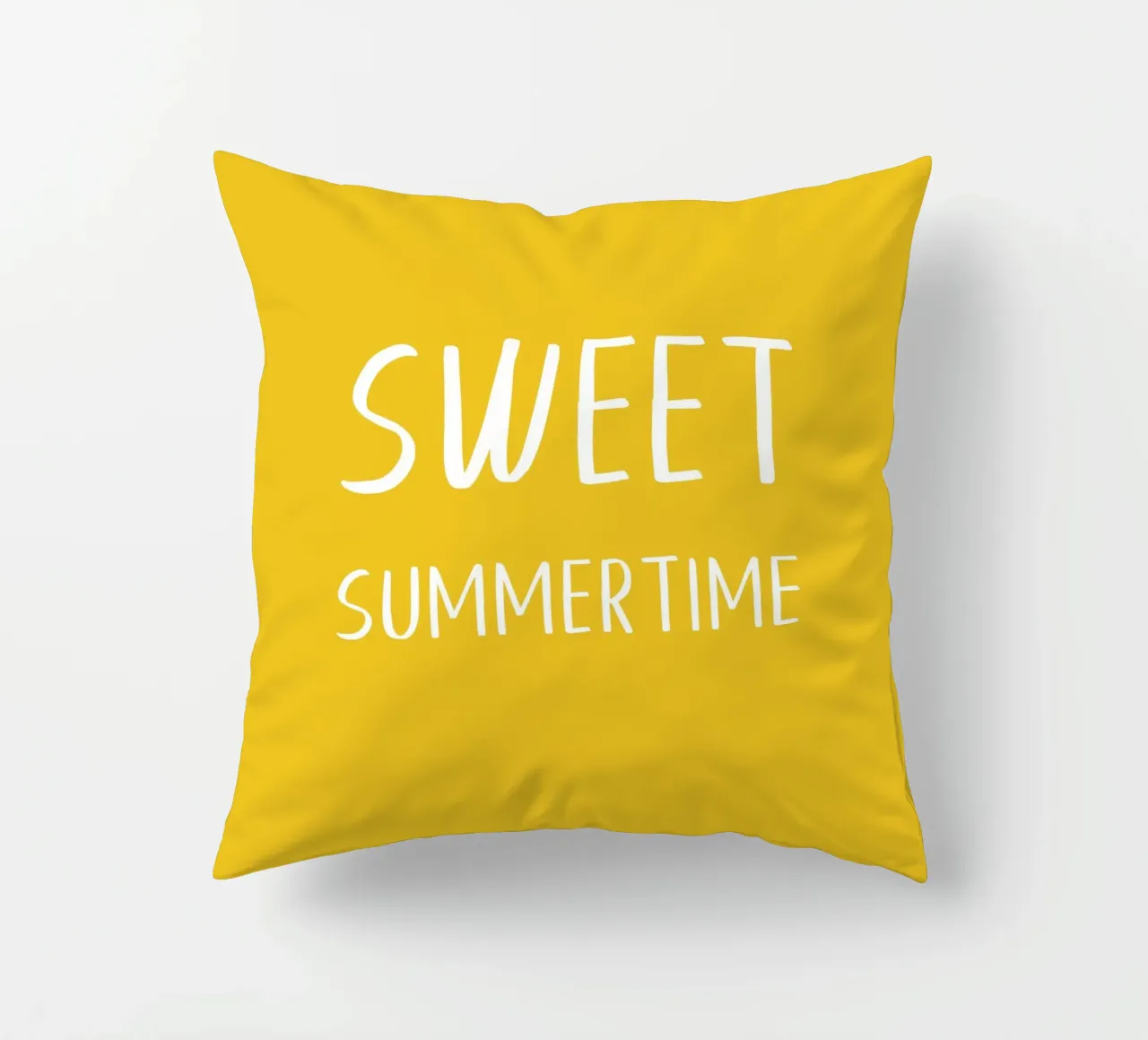 Sweet Summertime - Fetter weißer Blockschriftzug Kissen von Stilrausch