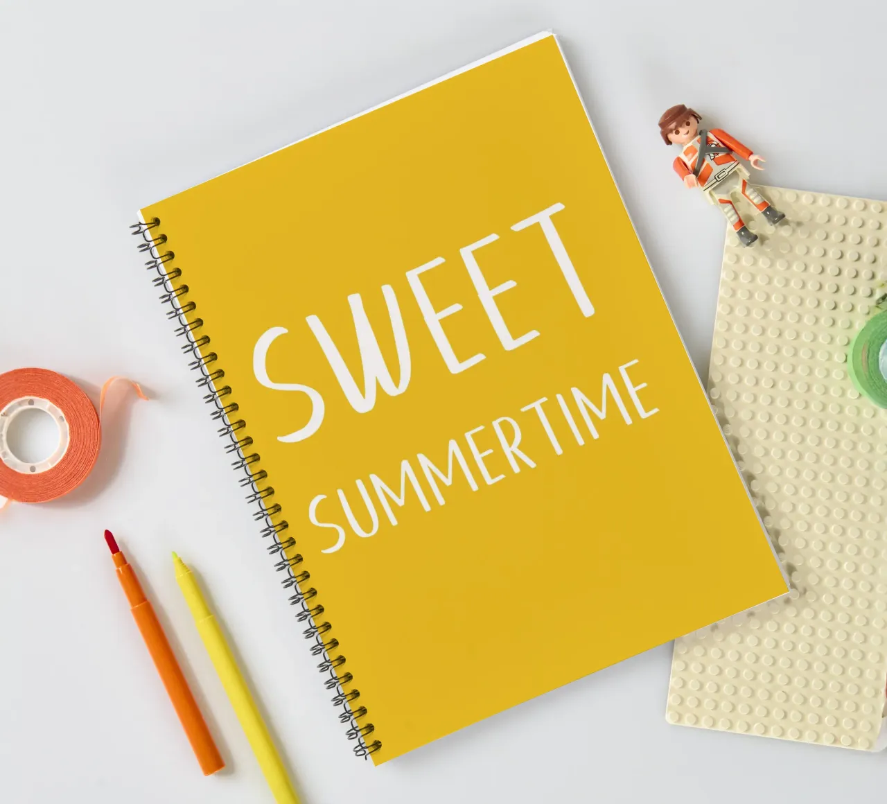 Sweet Summertime – Bold White Block Lettering spiral notebook by Stilrausch