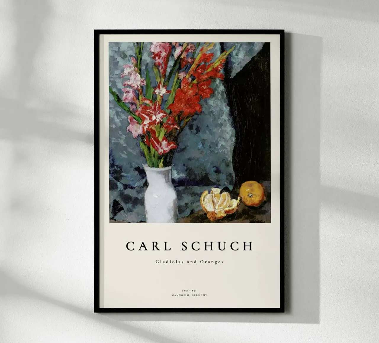 Schuch - Gladiolas and Oranges poster con telaio in plastica da ARTOTHEK