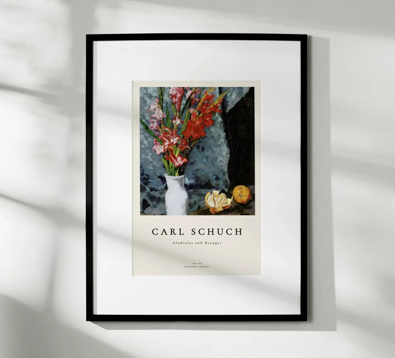 Schuch - Gladiolas and Oranges poster con telaio in plastica da ARTOTHEK
