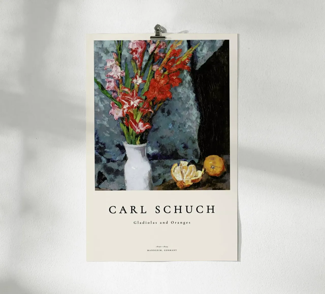 Schuch - Gladiolas and Oranges poster con telaio in plastica da ARTOTHEK
