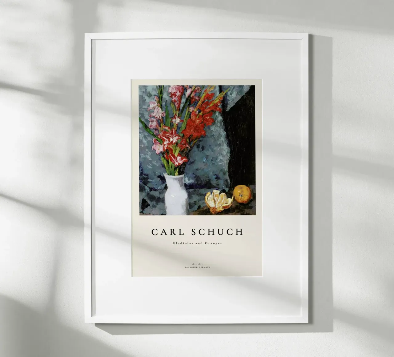 Schuch - Gladiolas and Oranges poster con telaio in plastica da ARTOTHEK