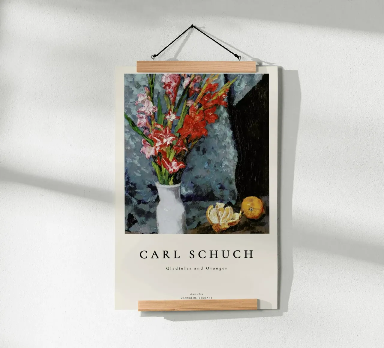 Schuch - Gladiolas and Oranges poster con telaio in plastica da ARTOTHEK