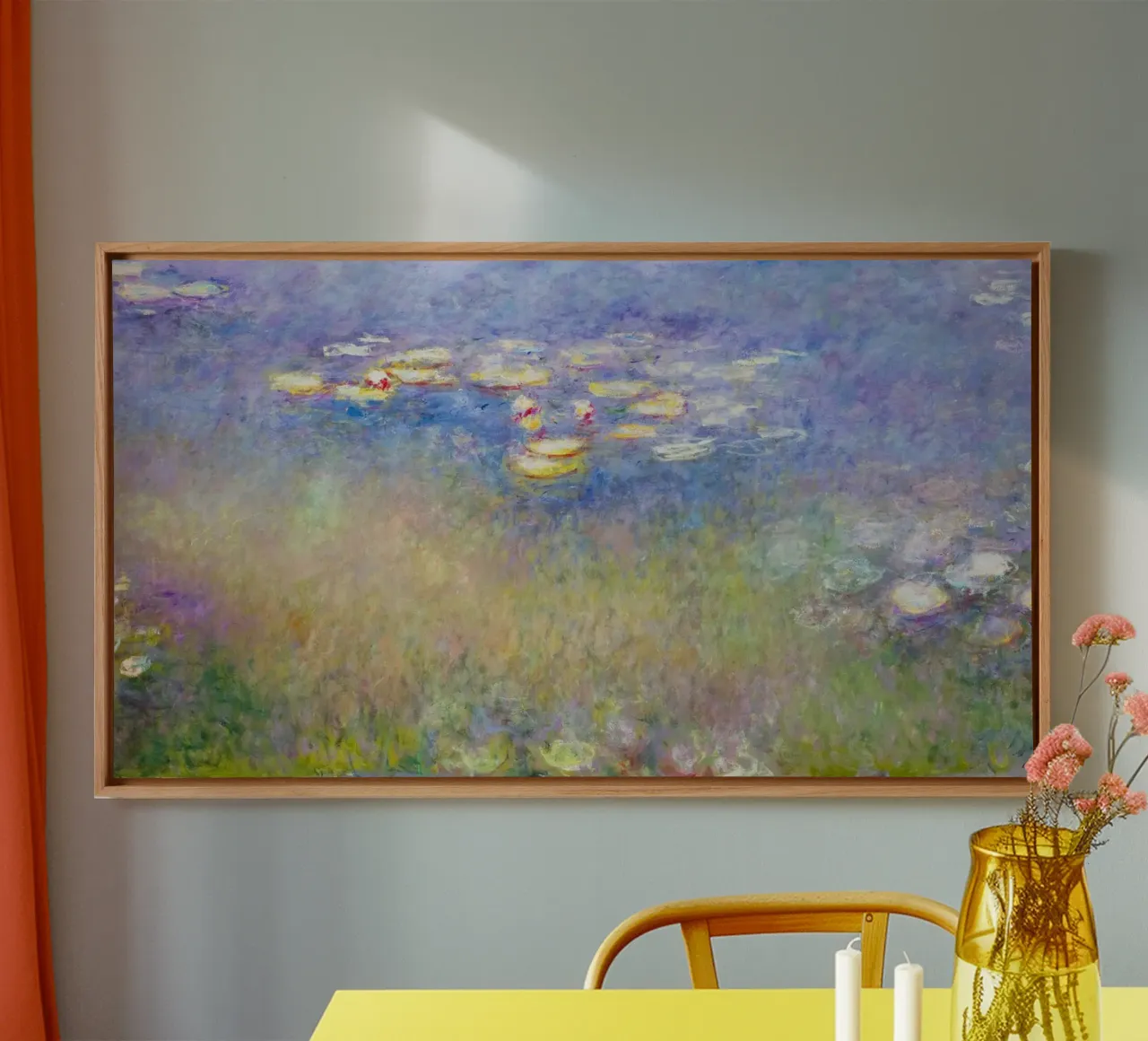 Das berühmte Gemälde Seerosen von Claude Monet (1915-1916). Leinwand mit Schattenfugenrahmen von Venus Art