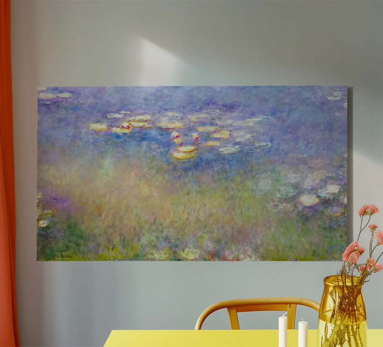 Das berühmte Gemälde Seerosen von Claude Monet (1915-1916). Leinwand mit Schattenfugenrahmen von Venus Art