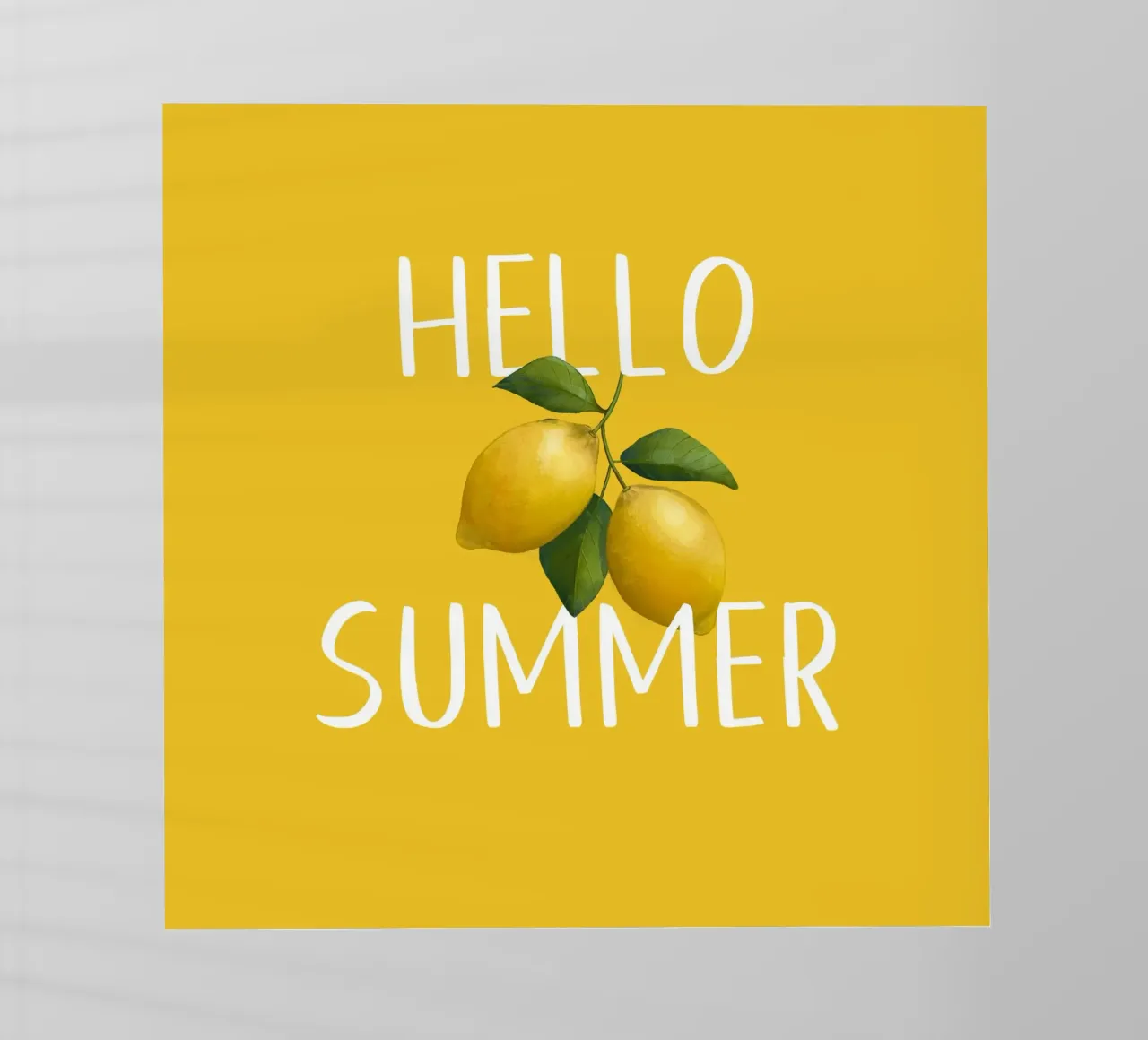 Hello Summer - Testo bianco con illustrazione di limoni freschi pellicola backlit da Stilrausch