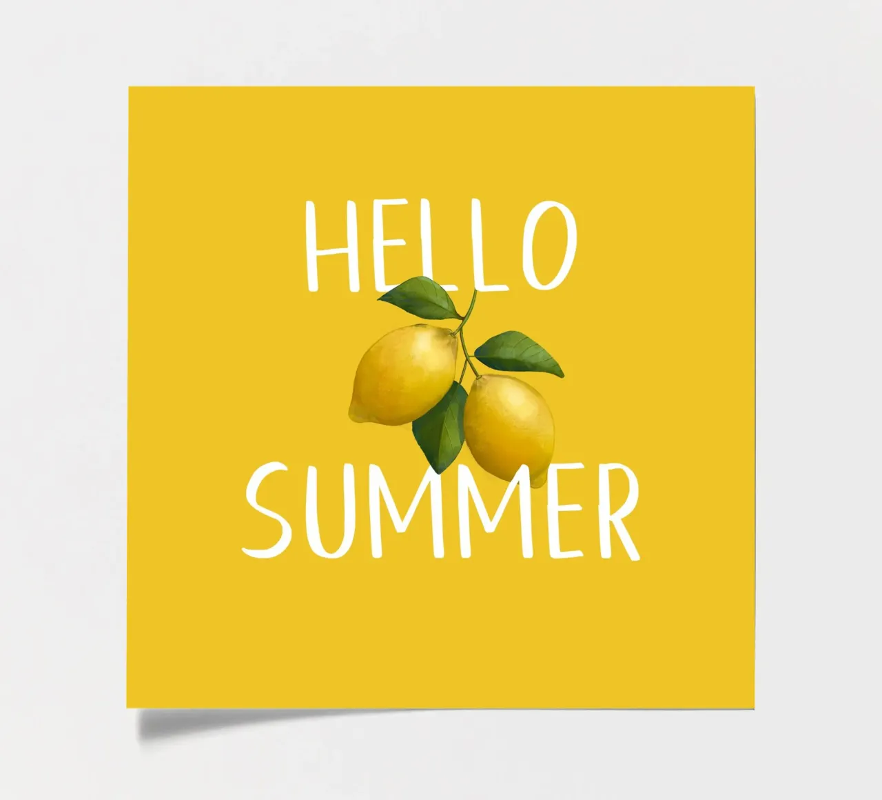 Hello Summer – White Text with Fresh Lemons Illustration sticker sheet by Stilrausch