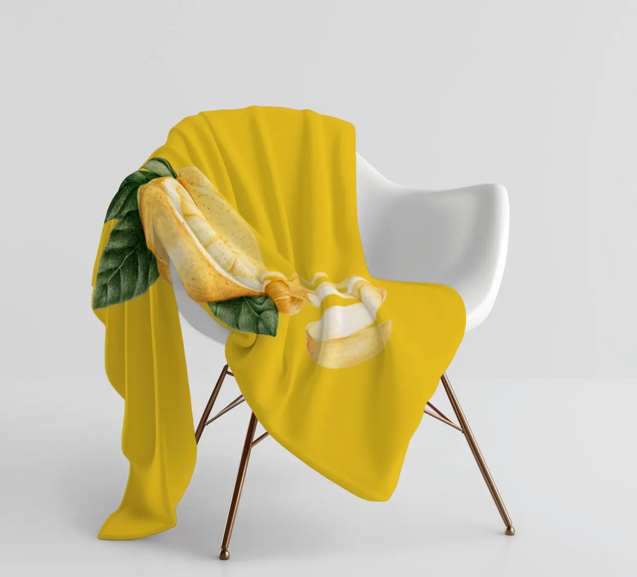 Lemons on Yellow Background – Fresh & Juicy Pattern fleece blanket by Stilrausch