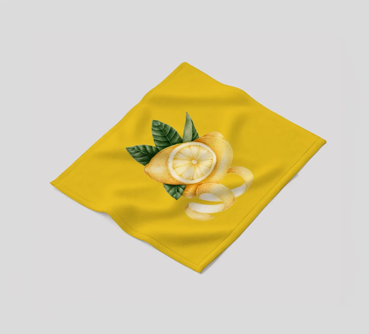 Lemons on Yellow Background – Fresh & Juicy Pattern fleece blanket by Stilrausch
