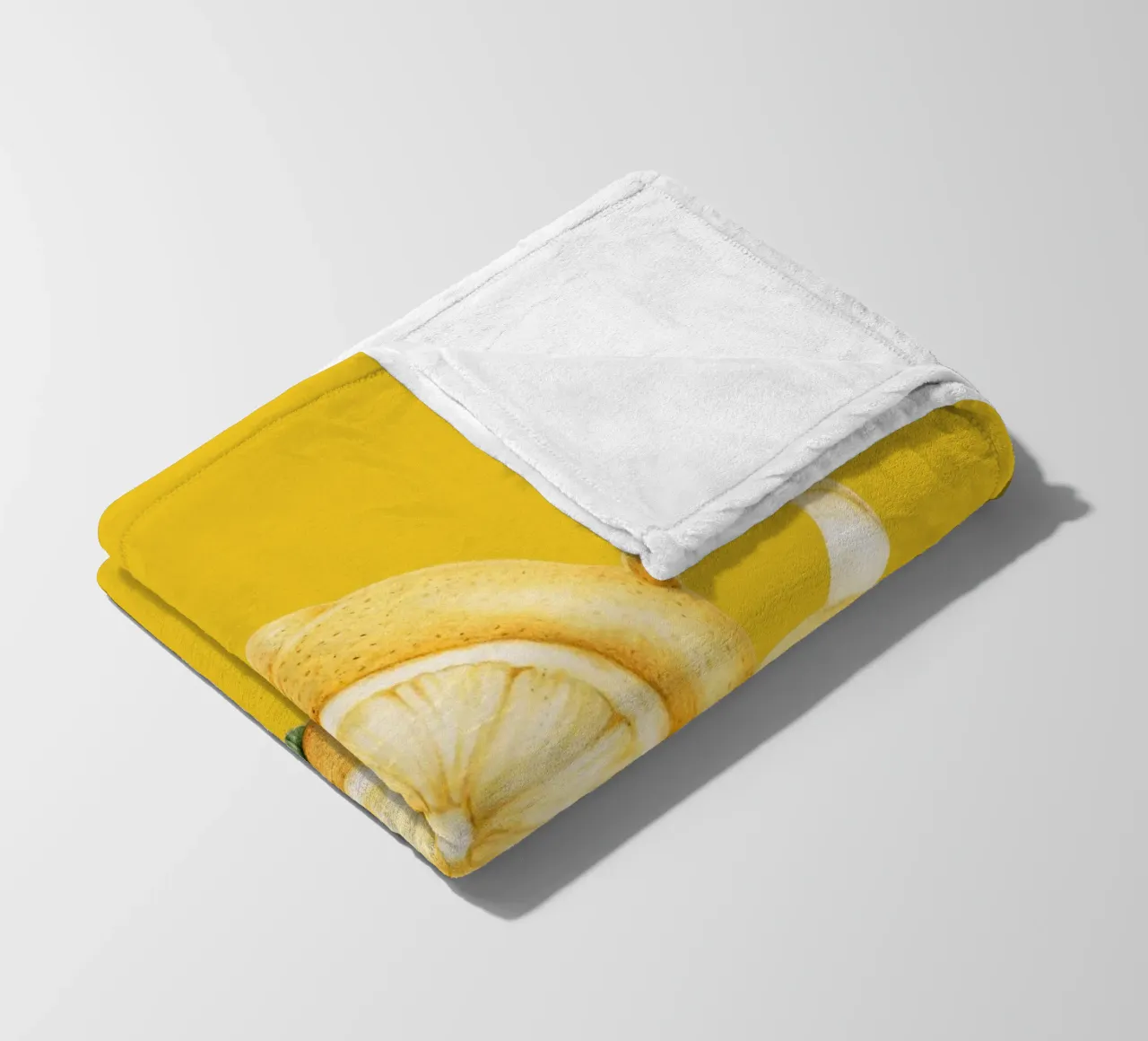Lemons on Yellow Background – Fresh & Juicy Pattern fleece blanket by Stilrausch