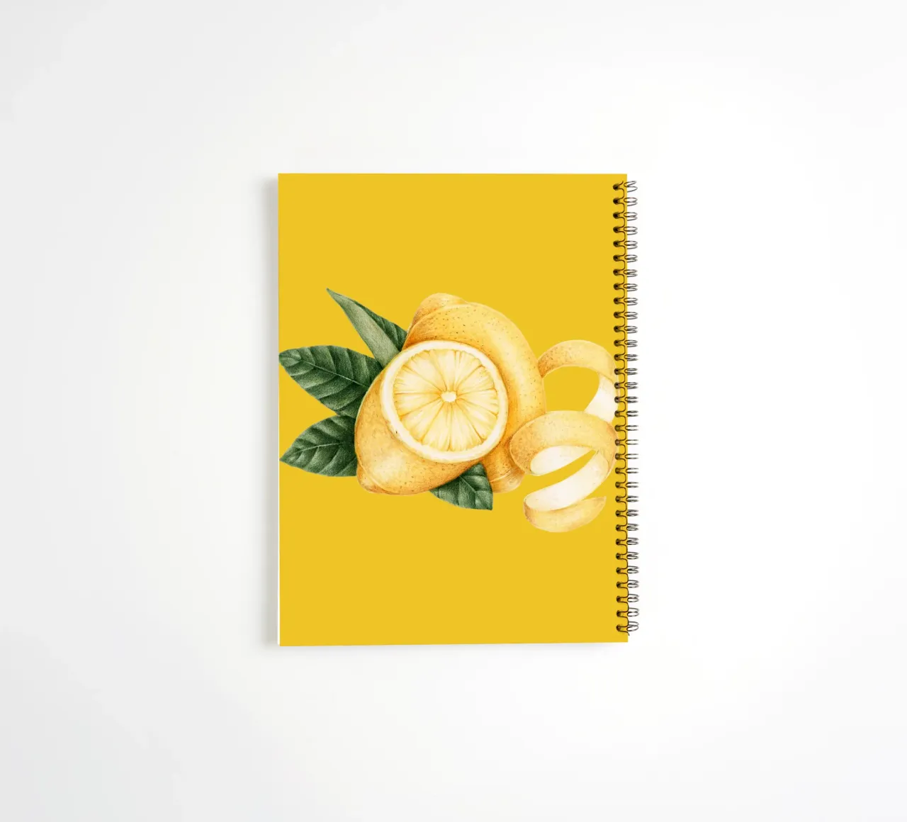 Lemons on Yellow Background – Fresh & Juicy Pattern spiral notebook by Stilrausch