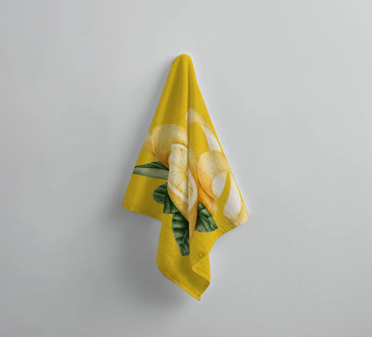 Lemons on Yellow Background – Fresh & Juicy Pattern towel by Stilrausch