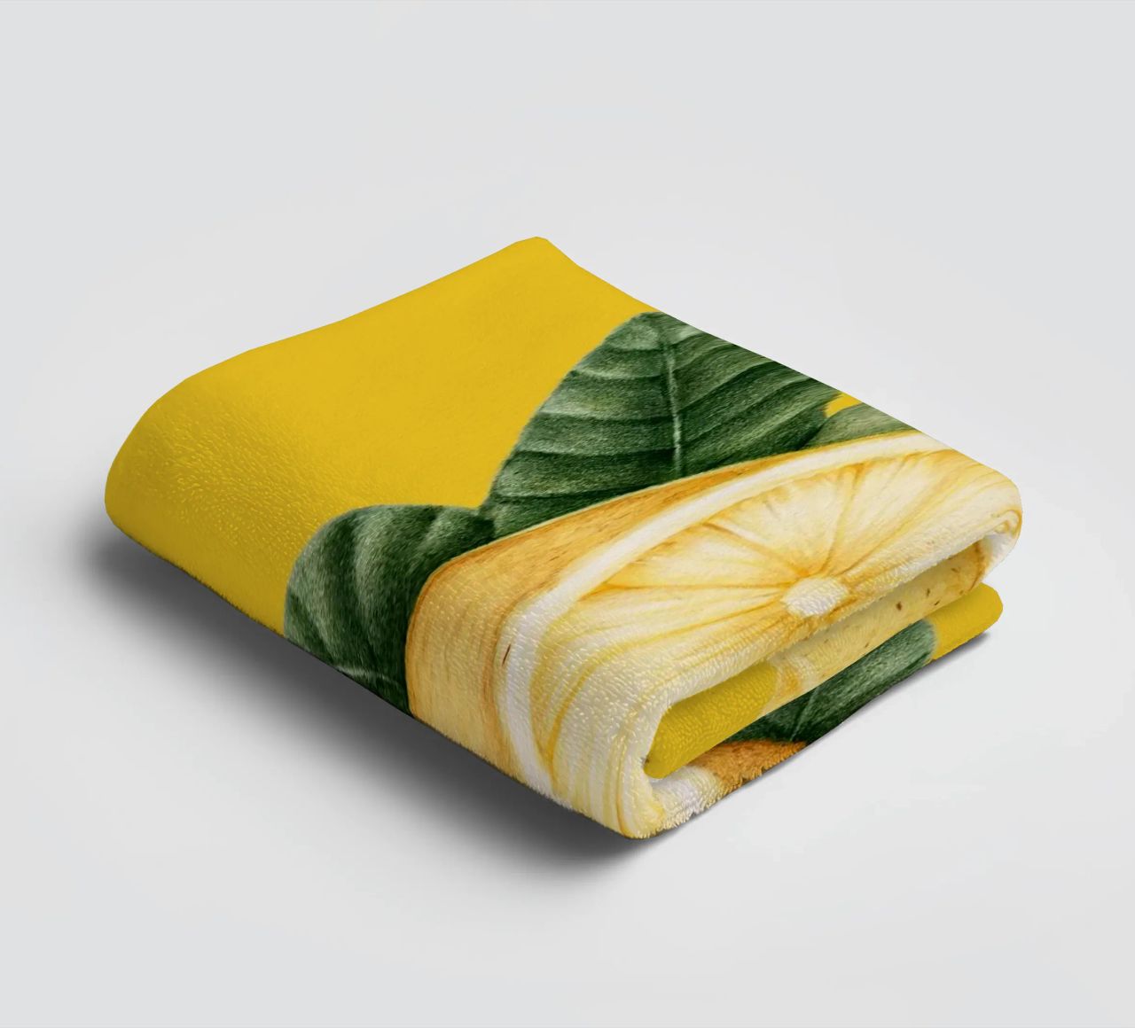 Limoni su sfondo giallo - Motivo fresco e succoso asciugamano da bagno da Stilrausch