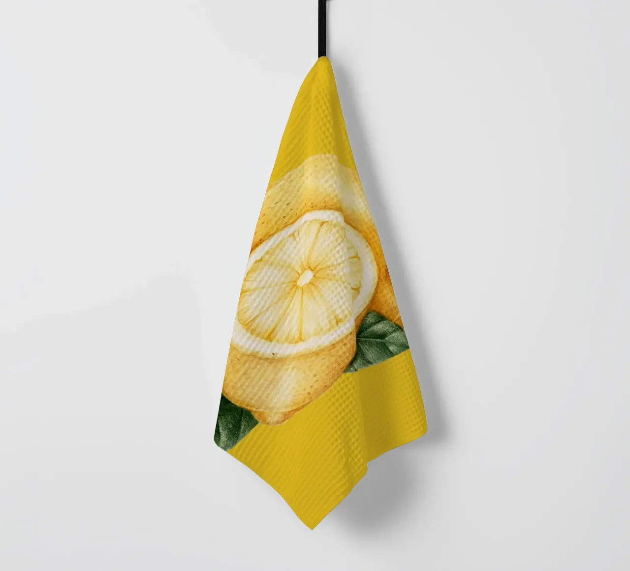 Citrons sur fond jaune - Motif frais et juteux torchon de Stilrausch