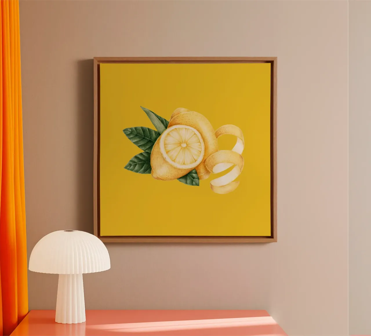 Citrons sur fond jaune - Motif frais et juteux toile de Stilrausch