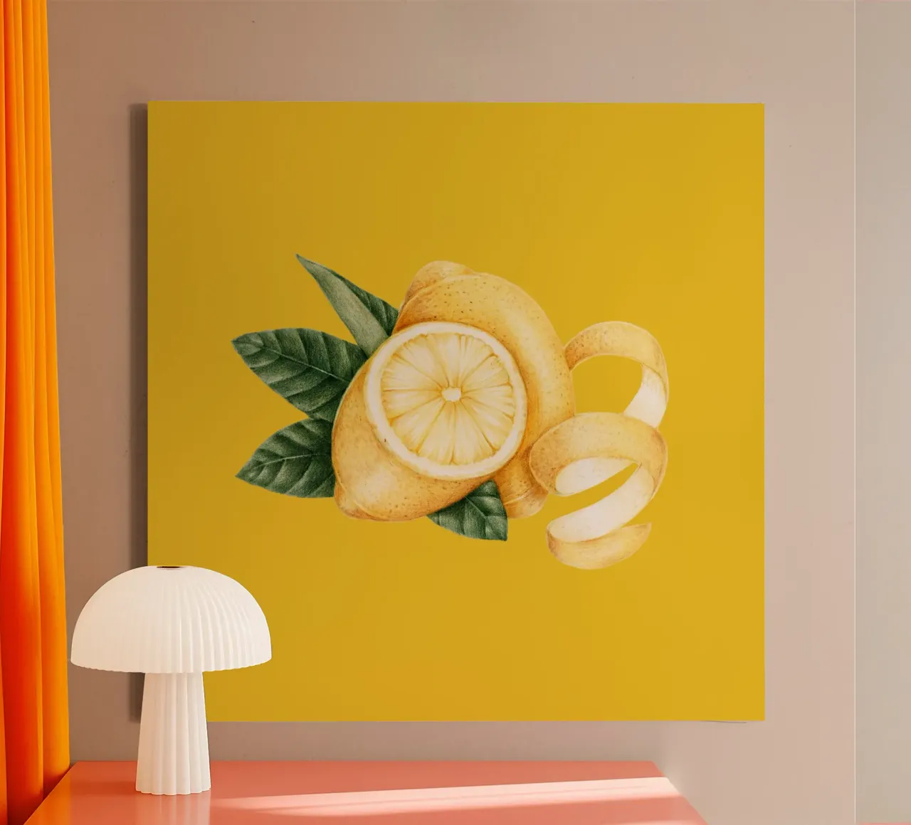 Citrons sur fond jaune - Motif frais et juteux toile de Stilrausch