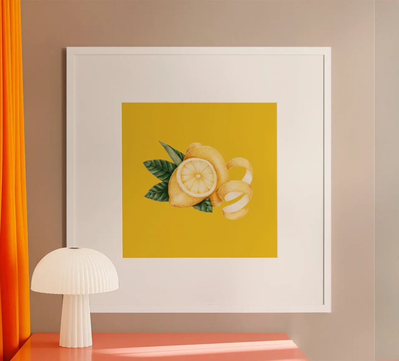 Lemons on Yellow Background – Fresh & Juicy Pattern hahnemühle by Stilrausch