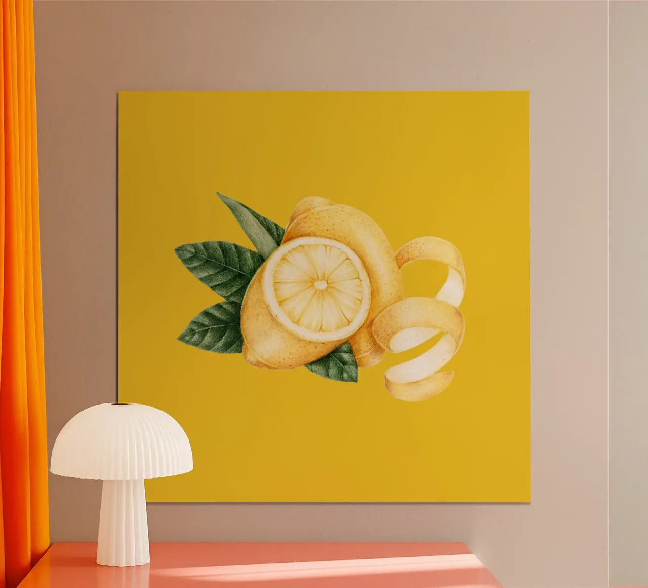 Lemons on Yellow Background – Fresh & Juicy Pattern hahnemühle by Stilrausch