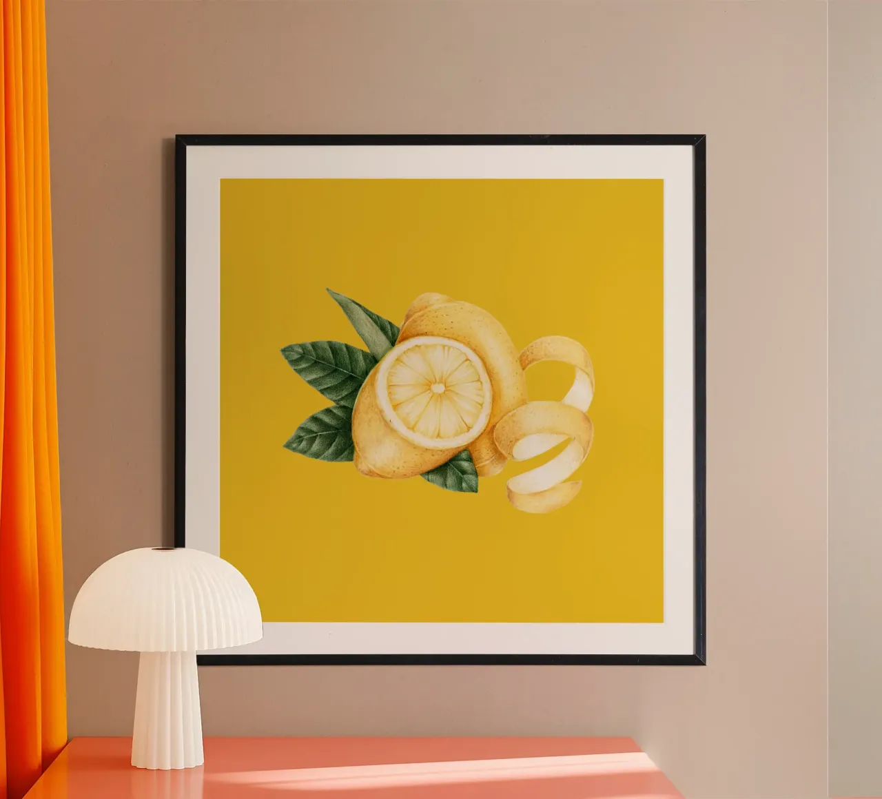 Lemons on Yellow Background – Fresh & Juicy Pattern hahnemühle by Stilrausch