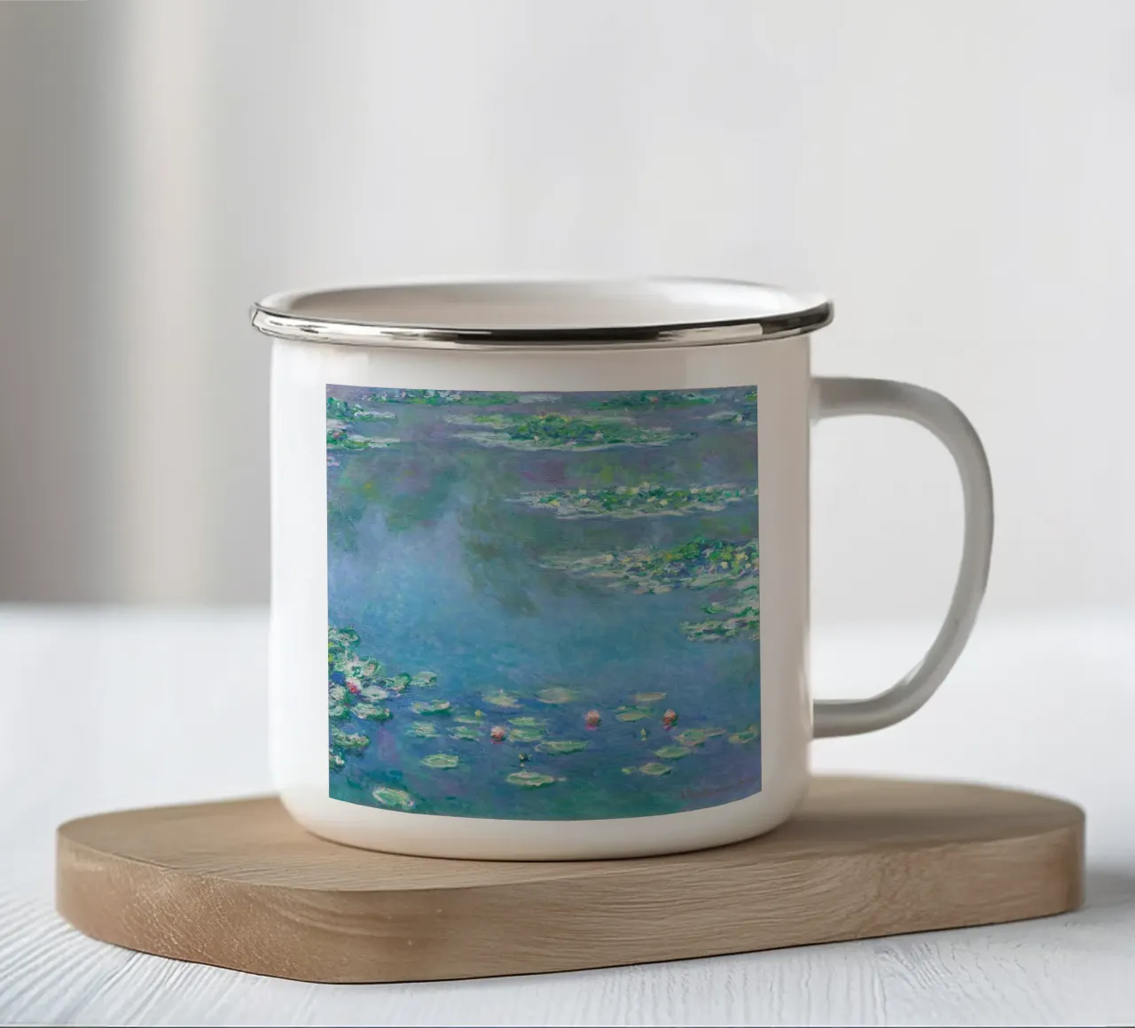 Ninfee (1840-1926) di Claude Monet tazza in smalto da Venus Art