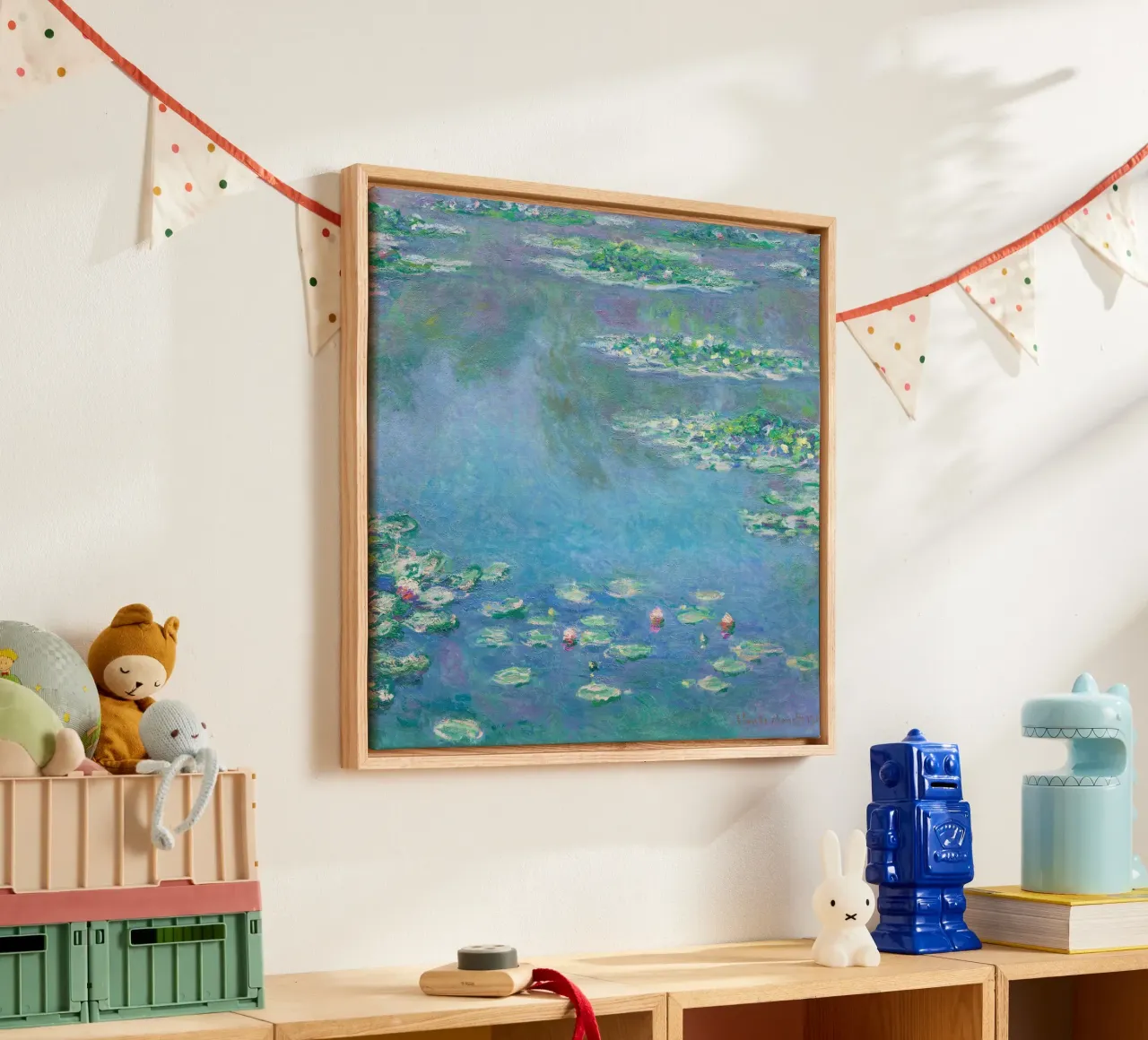 Ninfee (1840-1926) di Claude Monet tela con Cornice a cassetta da Venus Art