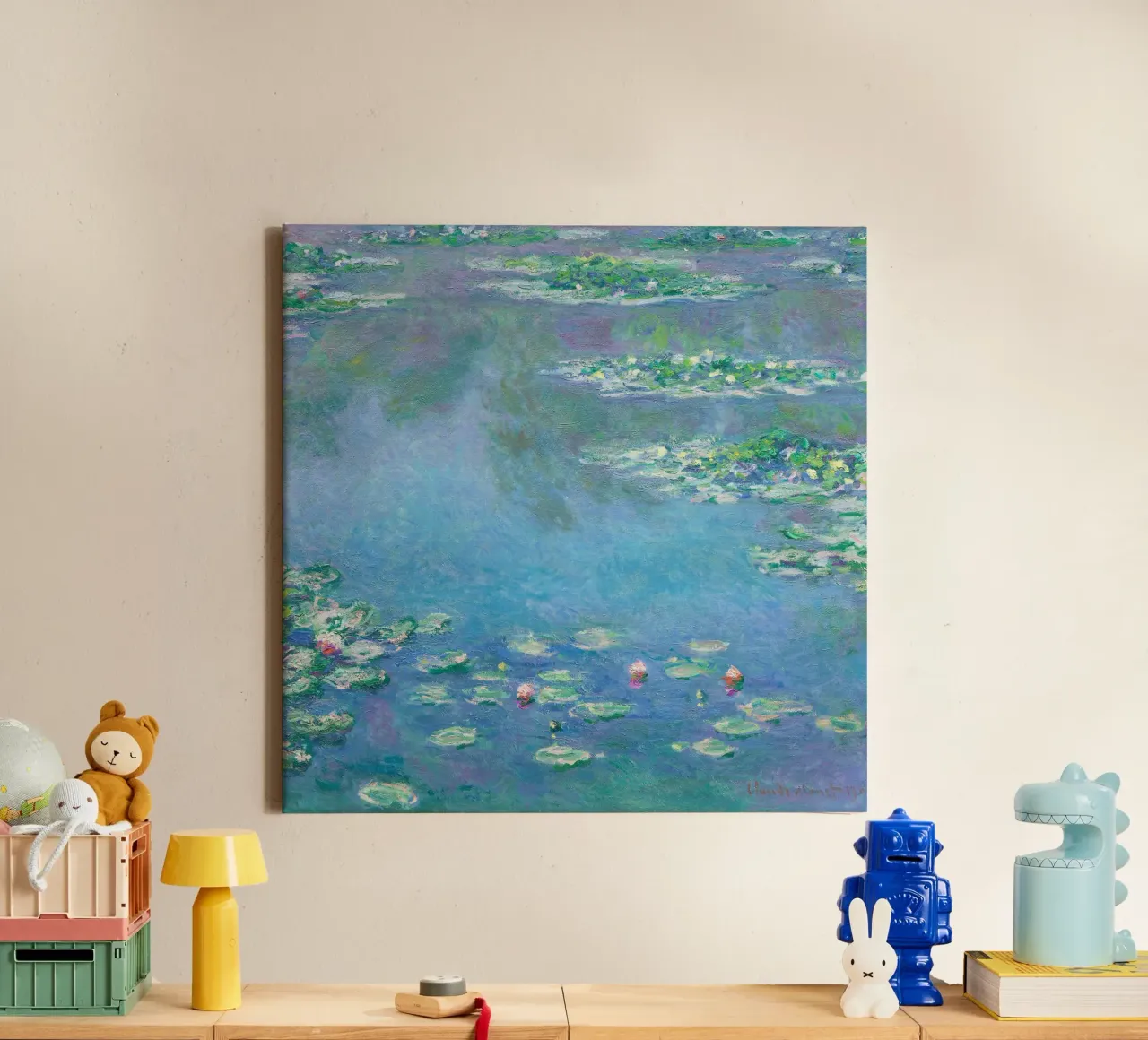 Ninfee (1840-1926) di Claude Monet tela con Cornice a cassetta da Venus Art
