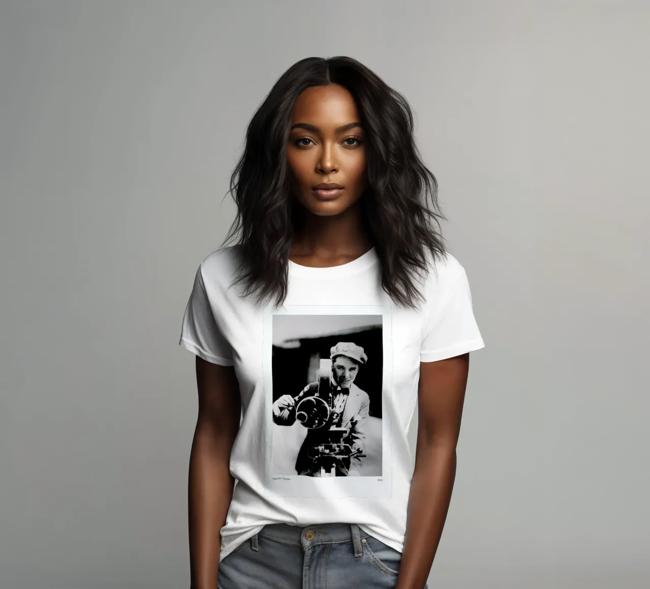 Charlie Chaplin women's fitted t-shirt by ARTOTHEK