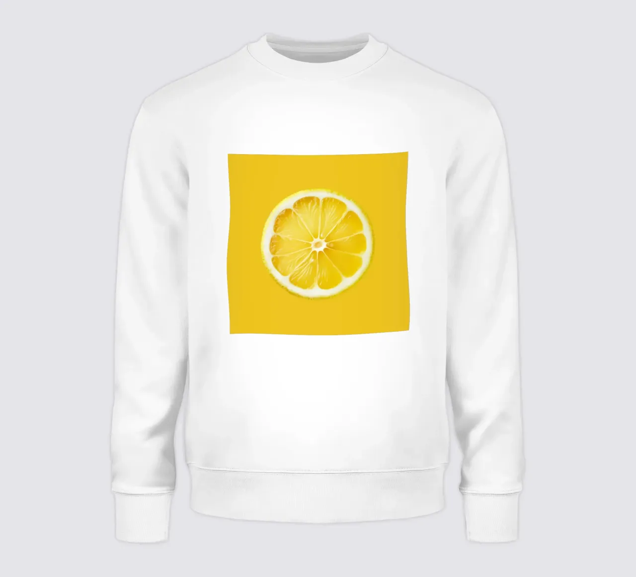 Frische Zitronenscheibe - saftiger Zitrus-Akzent Sweatshirt von Stilrausch