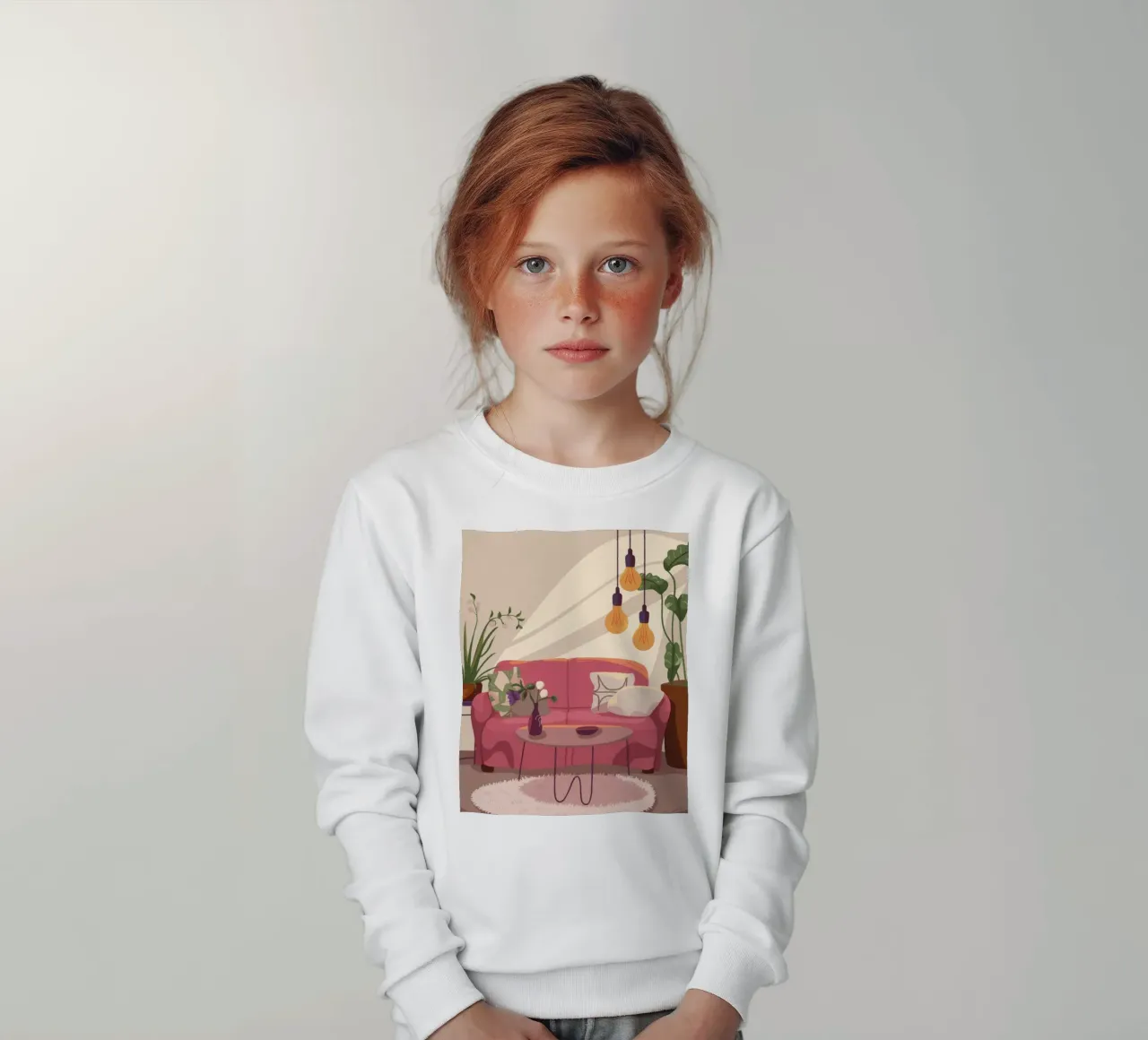 Cozy Living Room kids sweatshirt by Fine Sanctuary