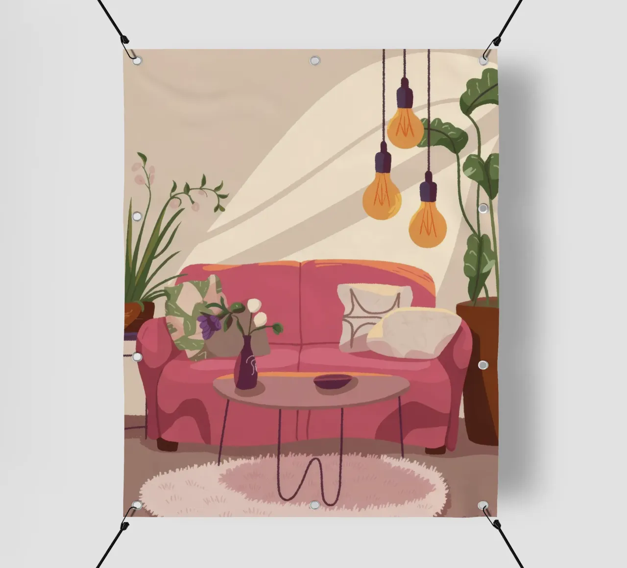 Cozy Living Room pvc cover by Fine Sanctuary