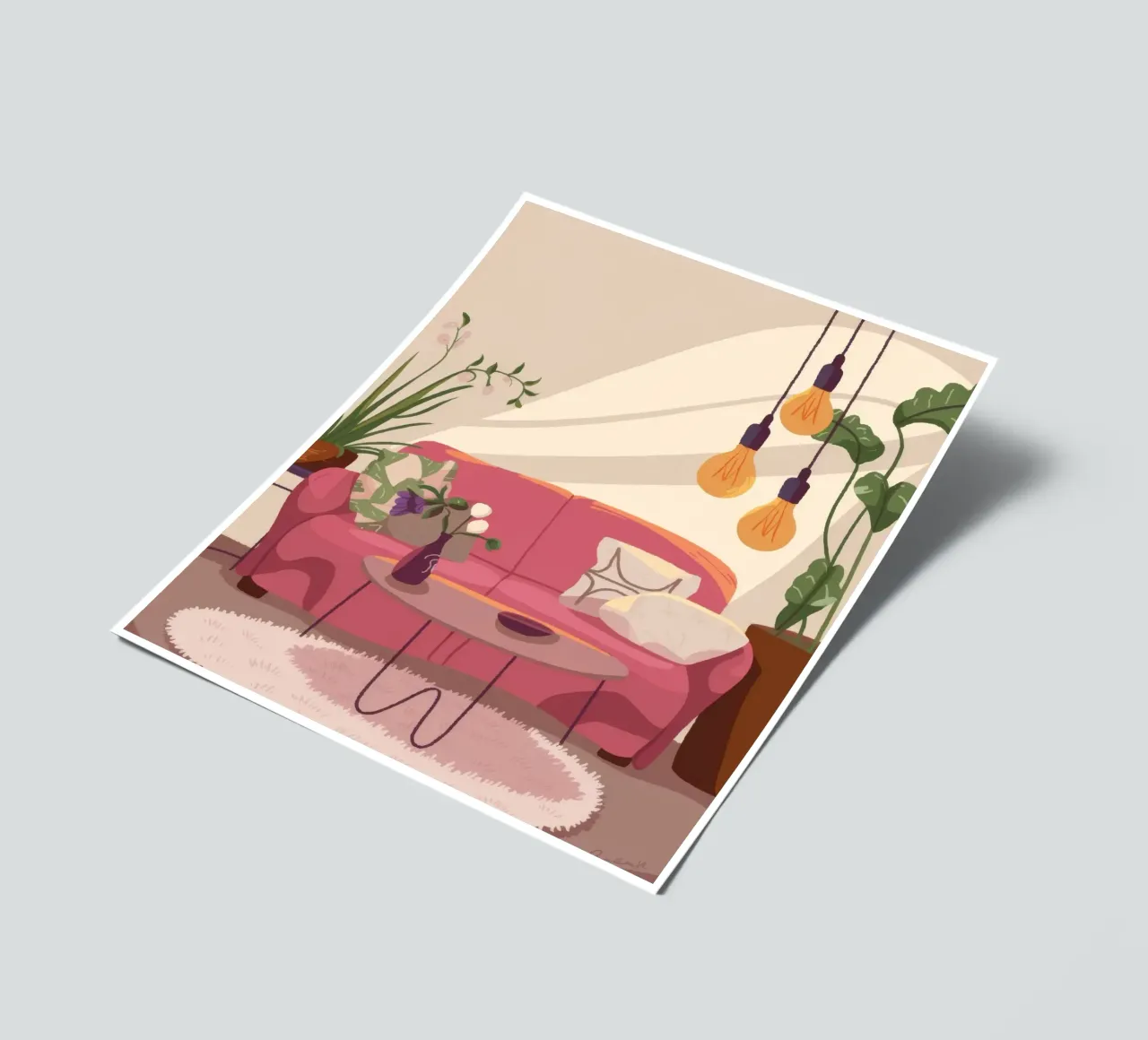 Gemütliches Wohnzimmer Stickerbogen von Fine Sanctuary