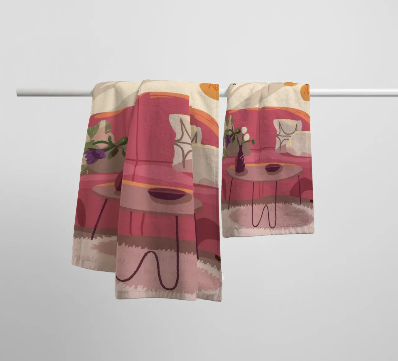 Gezellige woonkamer badhanddoek van Fine Sanctuary