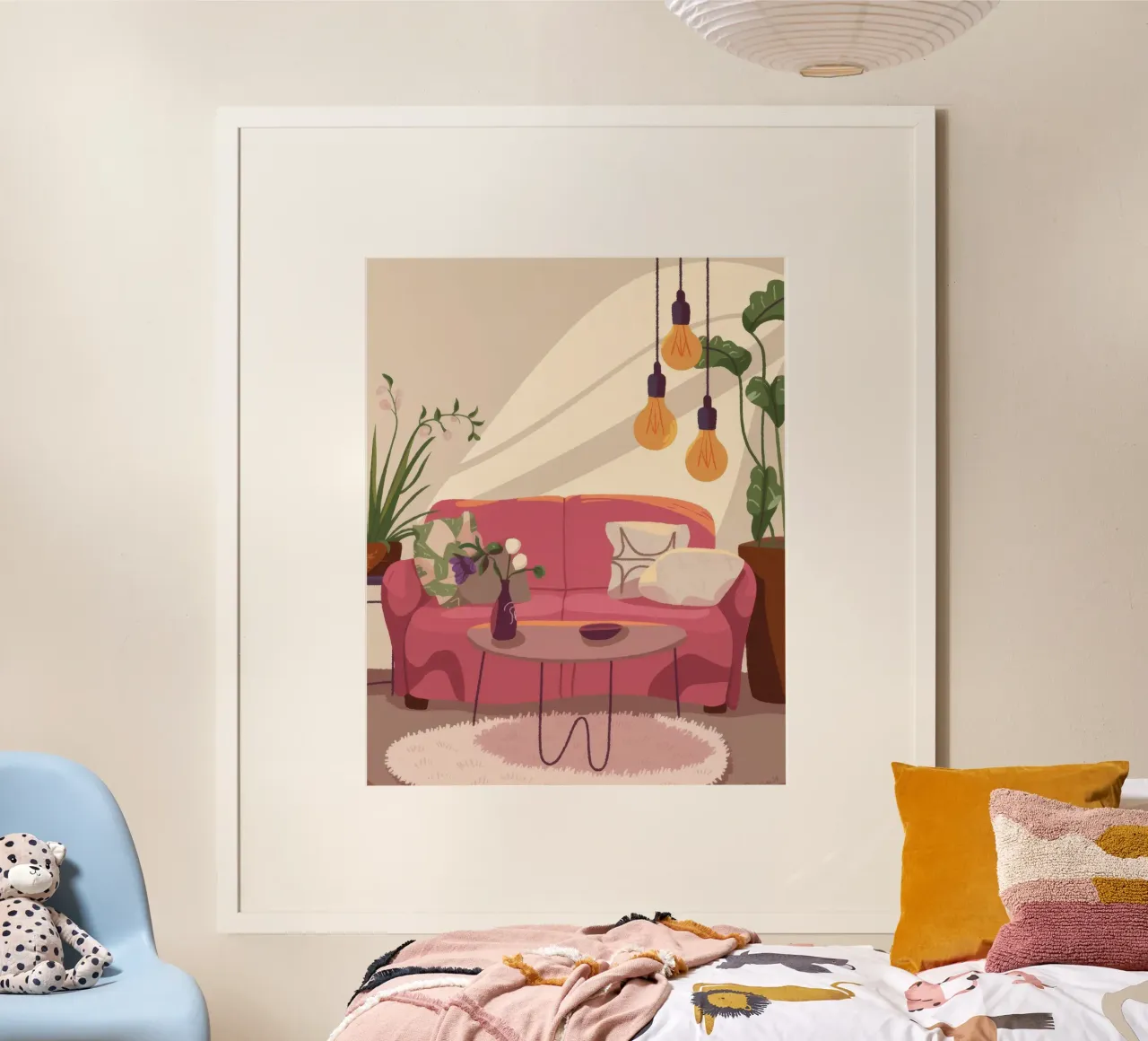 Gezellige woonkamer hahnemühle van Fine Sanctuary