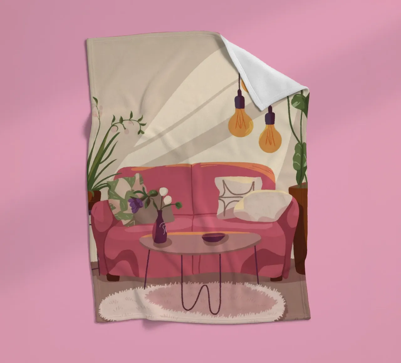 Gemütliches Wohnzimmer Fleecedecke von Fine Sanctuary